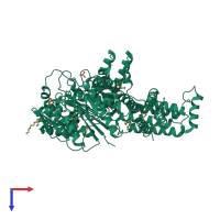 PDB entry 4m0m coloured by chain, top view.