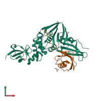 PDB entry 4m0w coloured by chain, front view.