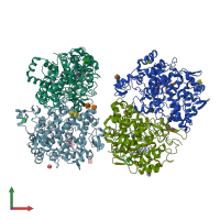 PDB entry 4m10 coloured by chain, front view.