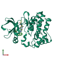 PDB entry 4m14 coloured by chain, front view.