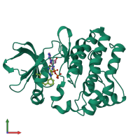 PDB entry 4m15 coloured by chain, front view.