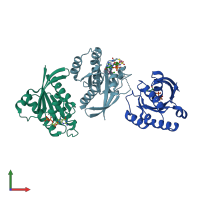 PDB entry 4m1o coloured by chain, front view.