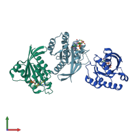 PDB entry 4m1y coloured by chain, front view.