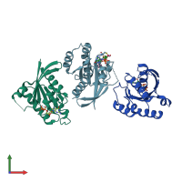 PDB entry 4m21 coloured by chain, front view.