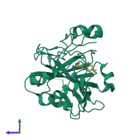 PDB entry 4m2u coloured by chain, side view.