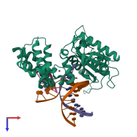 PDB entry 4m2y coloured by chain, top view.