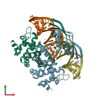 PDB entry 4m30 coloured by chain, front view.