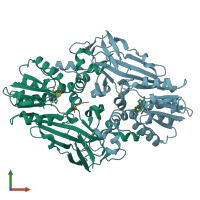 PDB entry 4m38 coloured by chain, front view.