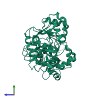 PDB entry 4m46 coloured by chain, side view.