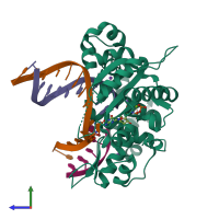 PDB entry 4m47 coloured by chain, side view.