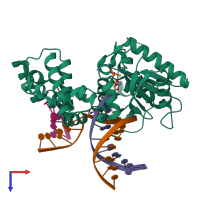 PDB entry 4m47 coloured by chain, top view.