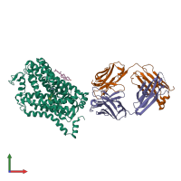 PDB entry 4m48 coloured by chain, front view.