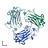 PDB entry 4m4e coloured by chain, front view.