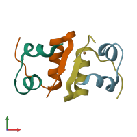 PDB entry 4m4h coloured by chain, front view.