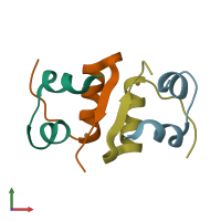 PDB entry 4m4l coloured by chain, front view.