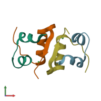 PDB entry 4m4m coloured by chain, front view.