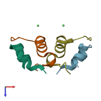 PDB entry 4m4m coloured by chain, top view.