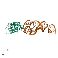 PDB entry 4m4o coloured by chain, top view.