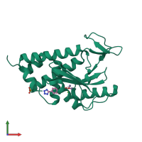 PDB entry 4m4q coloured by chain, front view.