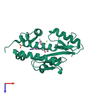 PDB entry 4m4q coloured by chain, top view.