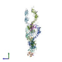 PDB entry 4m4r coloured by chain, side view.
