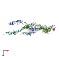 PDB entry 4m4r coloured by chain, top view.