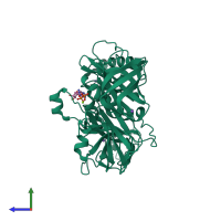 PDB entry 4m4s coloured by chain, side view.