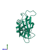 PDB entry 4m4z coloured by chain, side view.