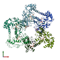 PDB entry 4m55 coloured by chain, front view.