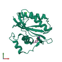 PDB entry 4m5k coloured by chain, front view.