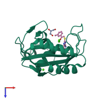 PDB entry 4m5k coloured by chain, top view.