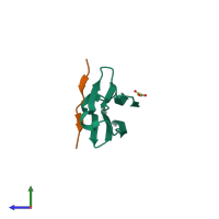 PDB entry 4m5s coloured by chain, side view.