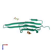 PDB entry 4m5s coloured by chain, top view.