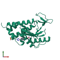 PDB entry 4m5u coloured by chain, front view.