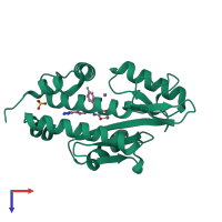 PDB entry 4m5u coloured by chain, top view.