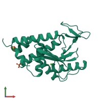 PDB entry 4m5v coloured by chain, front view.