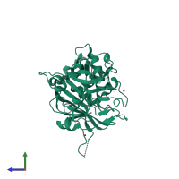 PDB entry 4m5w coloured by chain, side view.