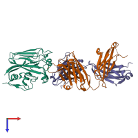 PDB entry 4m5z coloured by chain, top view.