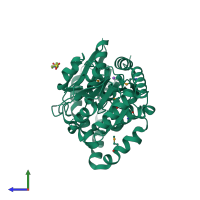 PDB entry 4m60 coloured by chain, side view.