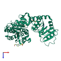 PDB entry 4m60 coloured by chain, top view.