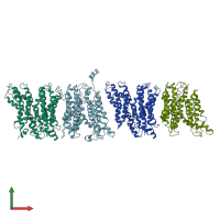 PDB entry 4m64 coloured by chain, front view.