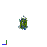 PDB entry 4m64 coloured by chain, side view.