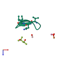 PDB entry 4m6e coloured by chain, top view.