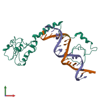 PDB entry 4m6f coloured by chain, front view.