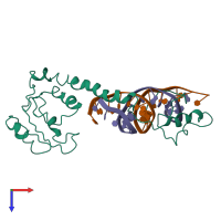 PDB entry 4m6f coloured by chain, top view.