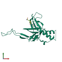 PDB entry 4m6t coloured by chain, front view.