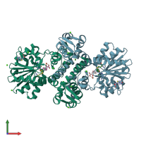 PDB entry 4m71 coloured by chain, front view.