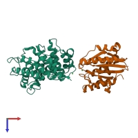 PDB entry 4m76 coloured by chain, top view.