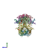 PDB entry 4m77 coloured by chain, side view.
