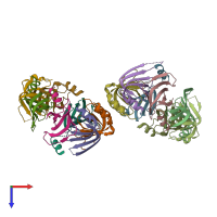 PDB entry 4m77 coloured by chain, top view.